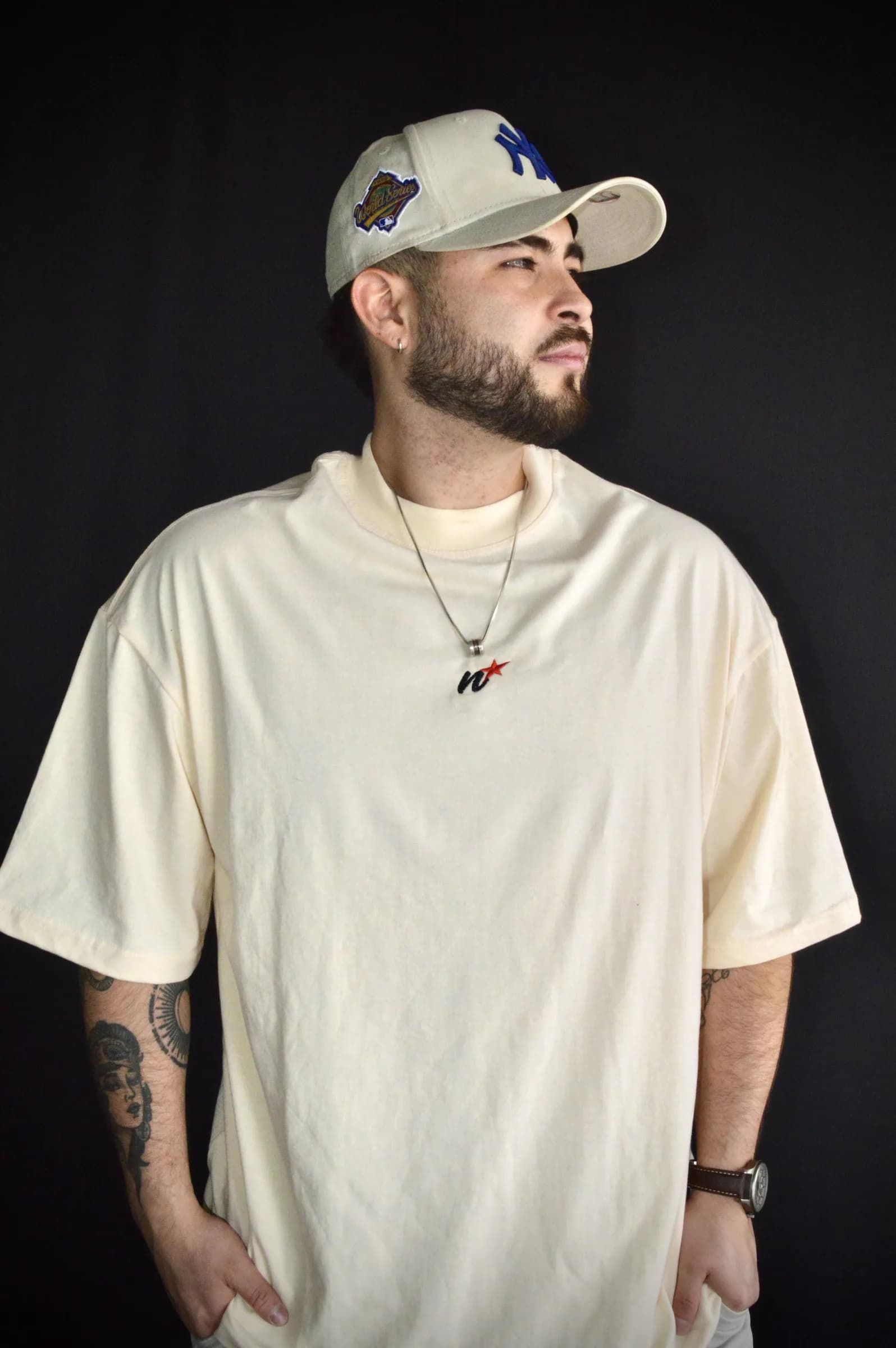 CREME & BLACK COTTON